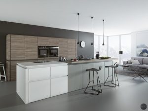Кухня. Чёрно-белая кухня в современной квартире